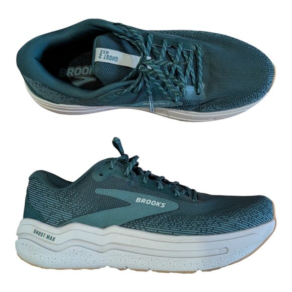 Brooks Ghost Max Mens Size 13 Green Athletic Running Walking Shoes Sneakers - Picture 1 of 7